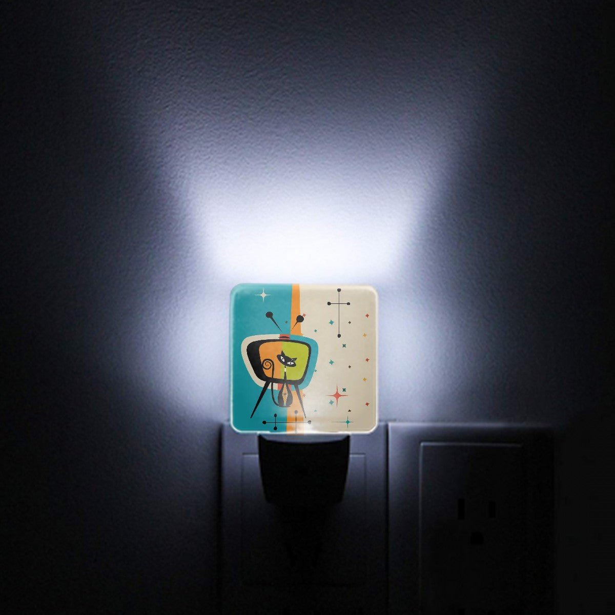 Kate McEnroe New York Atomic Kitsch Cat Retro TV Mid Century Modern Starburst Night LighNight LightsEtfToHQJFZ