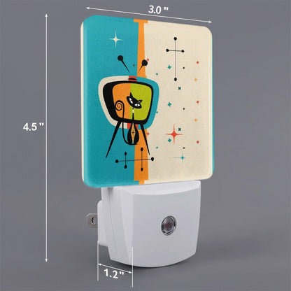 Kate McEnroe New York Atomic Kitsch Cat Retro TV Mid Century Modern Starburst Night LighNight LightsEtfToHQJFZ