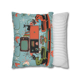 Kate McEnroe New York Atomic Kitsch Cat Starburst Pillow Cover, 50s Teal Orange MCM Boomerang DecorThrow Pillow Covers29786263097544649959
