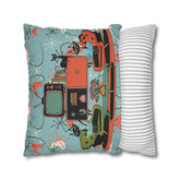 Kate McEnroe New York Atomic Kitsch Cat Starburst Pillow Cover, 50s Teal Orange MCM Boomerang DecorThrow Pillow Covers29786263097544649959