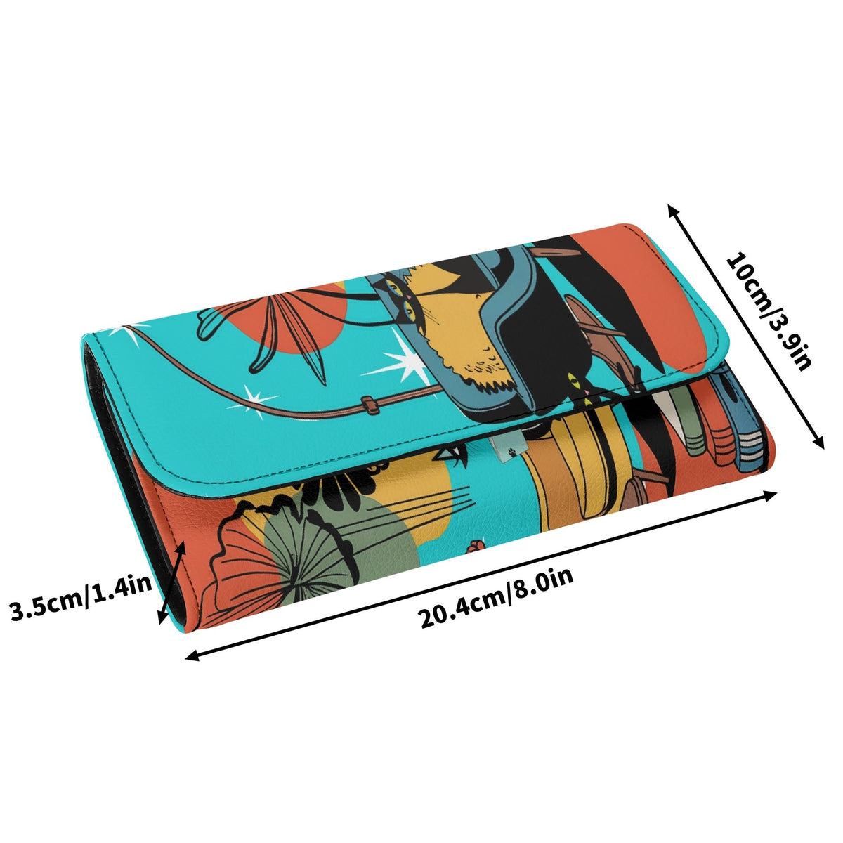 Kate McEnroe New York Atomic Kitsch Cat Trifold Wallet, Retro Mid Century Modern Clutch, MCM Bookish Lounge Starburst PurseWalletsN7M3G1QW - 1