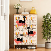 Kate McEnroe New York Atomic Kitschy Black Cat Mid Century Modern Shoe Cabinet, Retro Space Age Starburst Storage, MCM Entryway OrganizerShoe Storage3qDFMU2uWU