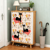 Kate McEnroe New York Atomic Kitschy Black Cat Mid Century Modern Shoe Cabinet, Retro Space Age Starburst Storage, MCM Entryway OrganizerShoe Storage3qDFMU2uWU