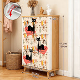 Kate McEnroe New York Atomic Kitschy Black Cat Mid Century Modern Shoe Cabinet, Retro Space Age Starburst Storage, MCM Entryway OrganizerShoe Storage3qDFMU2uWU