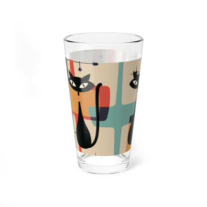 Kate McEnroe New York Atomic Kitschy Black Cat Pint Glass, 16oz Mid Century Modern Retro Beer Glass, MCM Beer Glassware Gifts, Party Drinkware, Cocktail GlassPint Glasses29206974237110701616