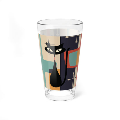 Kate McEnroe New York Atomic Kitschy Black Cat Pint Glass, 16oz Mid Century Modern Retro Beer Glass, MCM Beer Glassware Gifts, Party Drinkware, Cocktail GlassPint Glasses29206974237110701616