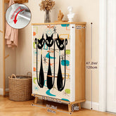 Kate McEnroe New York Atomic Kitschy Black Cat Shoe Cabinet, Mid Century Modern Retro Storage Solution, MCM Entryway FurnitureShoe StoragejxHLIBcbgC