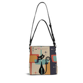 Kate McEnroe New York Atomic Kitschy Cat Crossbody Bucket Bag, Mid Century Modern Retro Geometric Shoulder BagHandbagsN4684GMY - 1