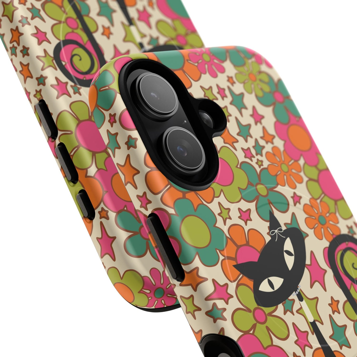 Kate McEnroe New York Atomic Kitschy Cat Groovy Flower Power Magnetic Case for iPhone 17 SeriesPhone Cases17470283325186879202