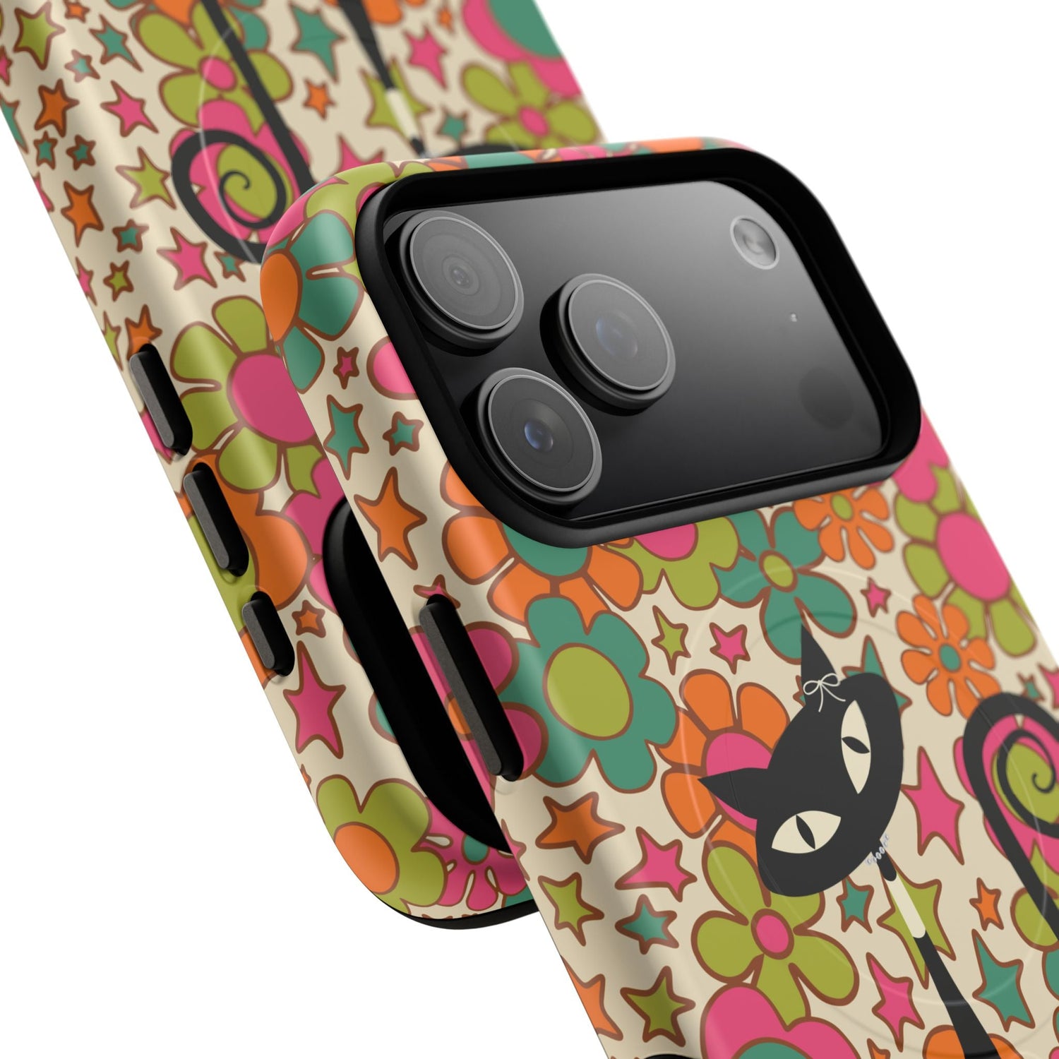 Kate McEnroe New York Atomic Kitschy Cat Groovy Flower Power Magnetic Case for iPhone 17 SeriesPhone Cases17470283325186879202
