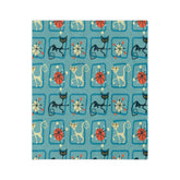 Kate McEnroe New York Atomic Kitschy Cat MCM Retro BlanketBlankets18419810090842731453