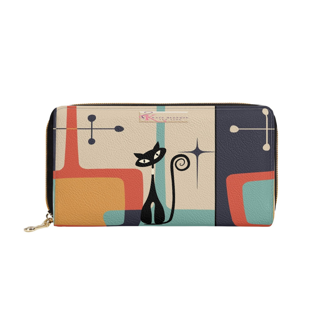 Kate McEnroe New York Atomic Kitschy Cat Mid Century Modern Retro Zipper WalletWalletsWELM408Y - 1