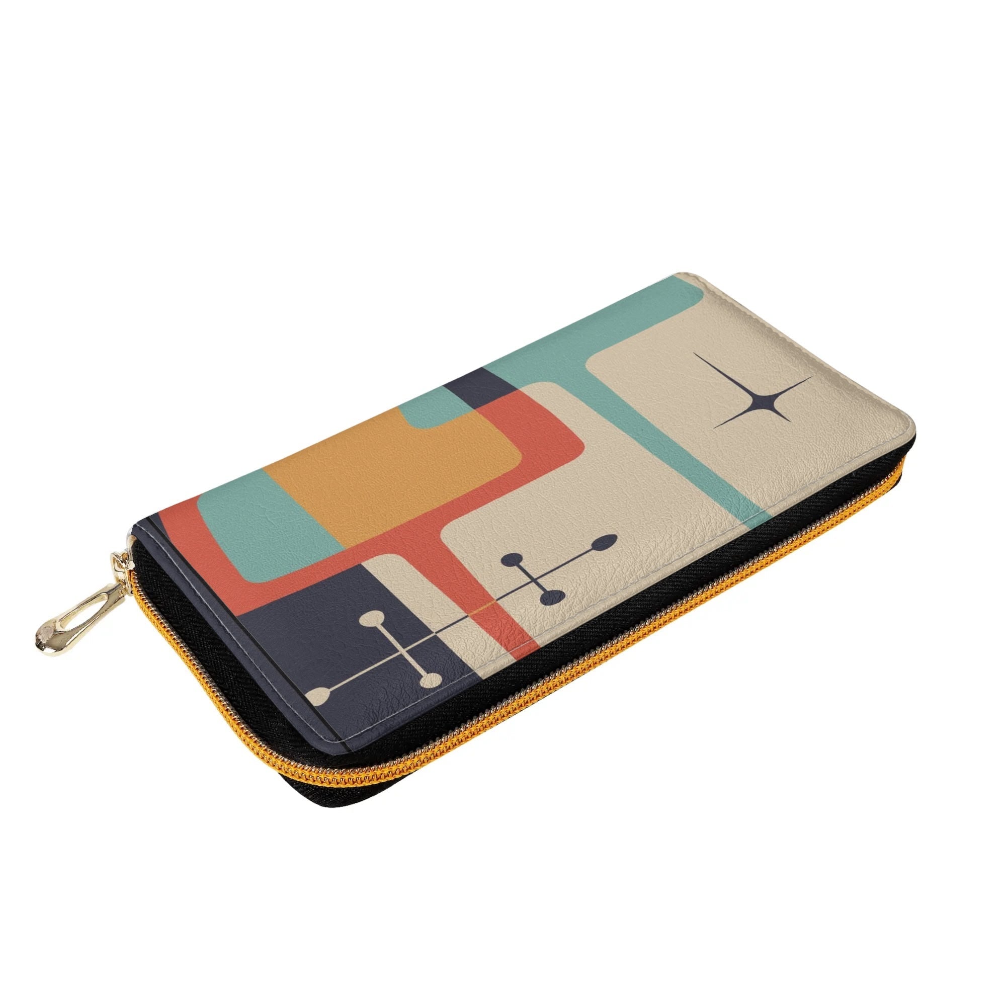 Kate McEnroe New York Atomic Kitschy Cat Mid Century Modern Retro Zipper WalletWalletsWELM408Y - 1