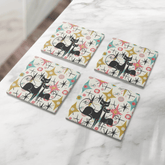 Kate McEnroe New York Atomic Kitschy Cat Mid Century Modern Starburst Soapstone CoastersCoasters7021