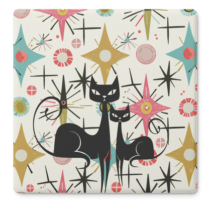 Kate McEnroe New York Atomic Kitschy Cat Mid Century Modern Starburst Soapstone CoastersCoasters7021