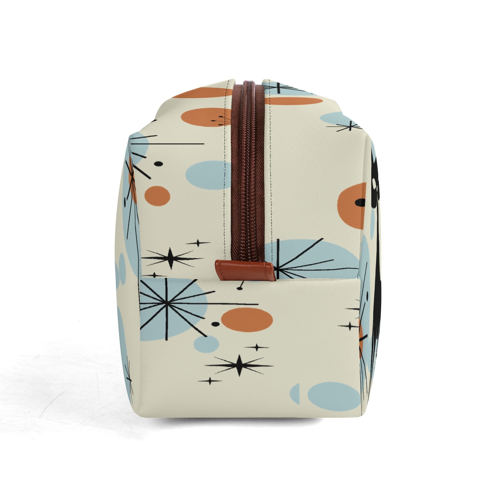 Kate McEnroe New York Atomic Kitschy Cat Mid Century Modern Toiletry Bag, Retro 50s Space Age Dopp Kit, Geometric Travel OrganizerCosmetic &amp; Toiletry BagsW1KVQMDN - 1