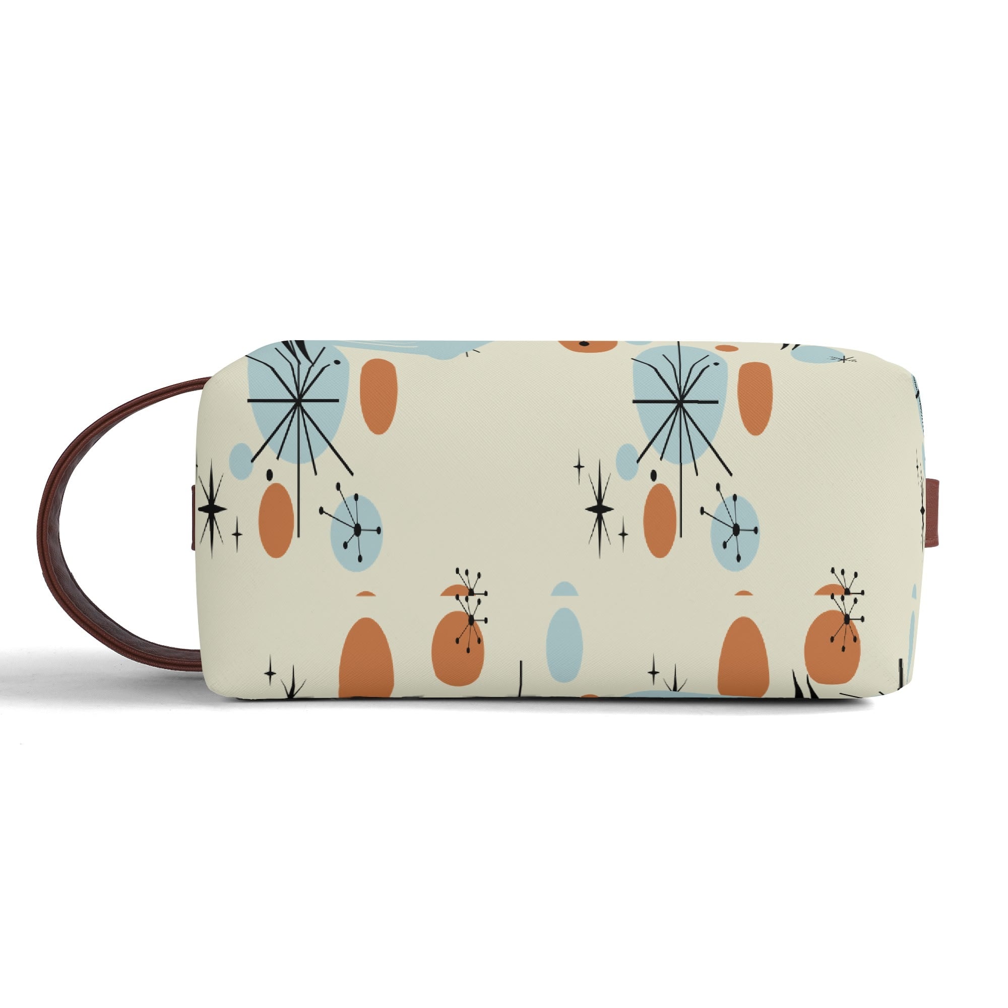 Kate McEnroe New York Atomic Kitschy Cat Mid Century Modern Toiletry Bag, Retro 50s Space Age Dopp Kit, Geometric Travel OrganizerCosmetic &amp; Toiletry BagsW1KVQMDN - 1