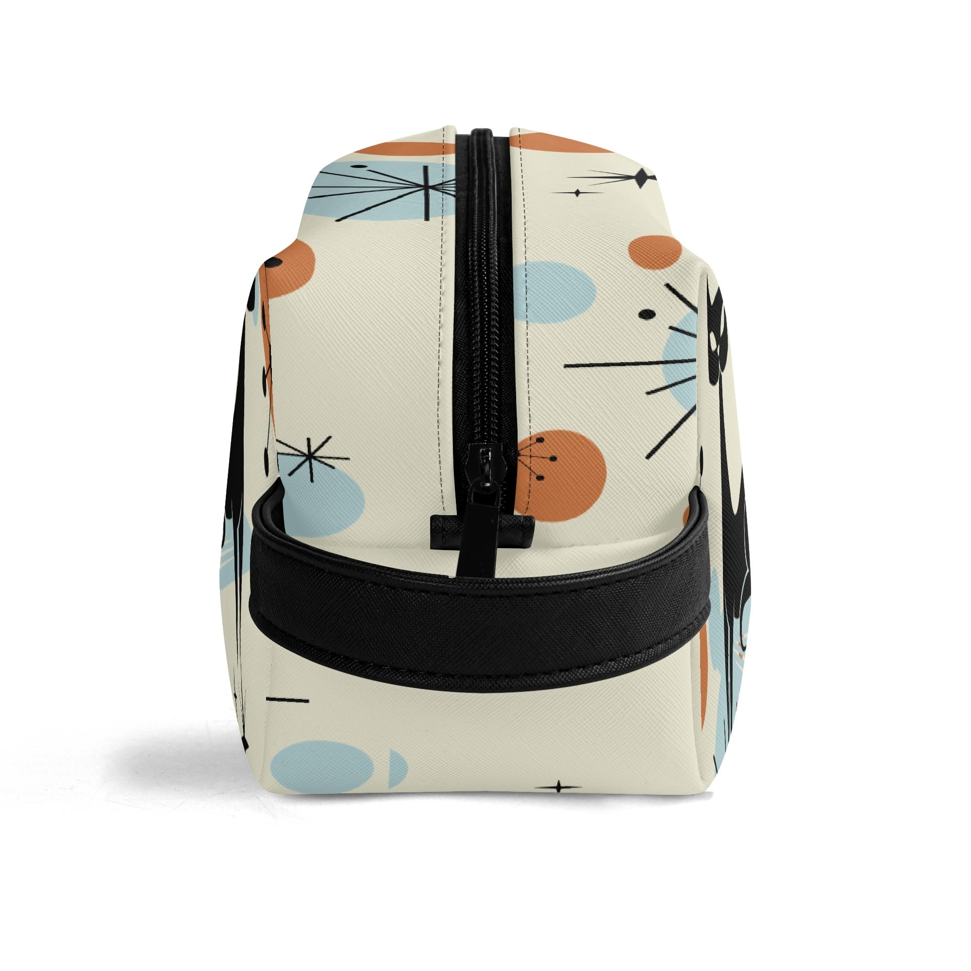 Kate McEnroe New York Atomic Kitschy Cat Mid Century Modern Toiletry Bag, Retro 50s Space Age Dopp Kit, Geometric Travel OrganizerCosmetic &amp; Toiletry BagsW1KVQMDN - 2