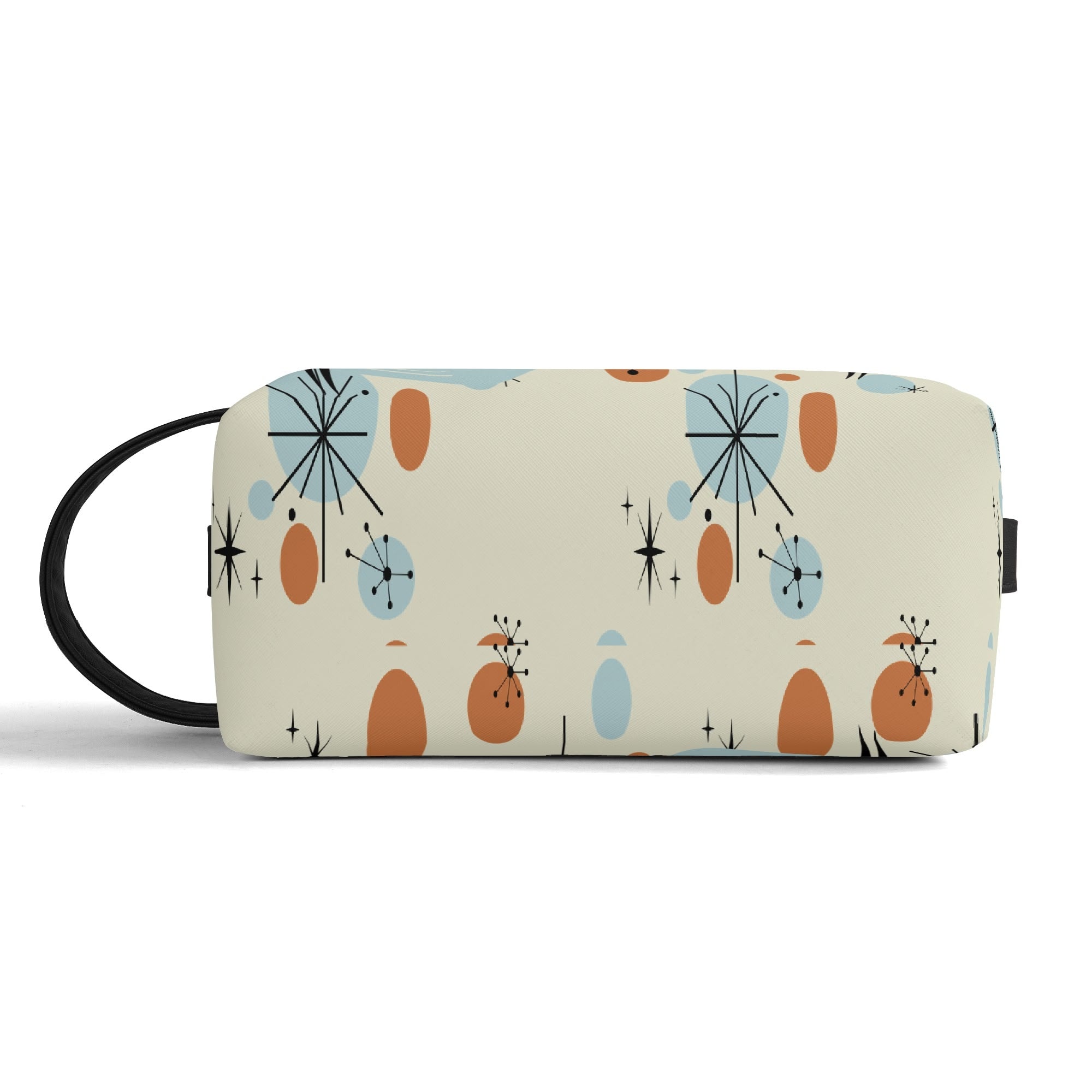 Kate McEnroe New York Atomic Kitschy Cat Mid Century Modern Toiletry Bag, Retro 50s Space Age Dopp Kit, Geometric Travel OrganizerCosmetic &amp; Toiletry BagsW1KVQMDN - 2