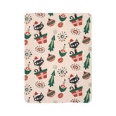 Kate McEnroe New York Atomic Kitschy Cat Mid Mod Retro Starburst Christmas Sherpa Fleece BlanketBlankets26283973280460018442