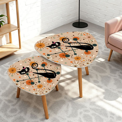 Kate McEnroe New York Atomic Kitschy Cat Retro 50s Starburst Nesting Side TablesNesting TablesnxPuGdKThxGIn