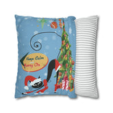 Kate McEnroe New York Atomic Kitschy Cat Retro Christmas Pillow Cover, Mid Century Modern Holiday Decor, Orange, MCM Xmas Cushion CoversThrow Pillow Covers26787956421832633893