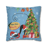 Kate McEnroe New York Atomic Kitschy Cat Retro Christmas Pillow Cover, Mid Century Modern Holiday Decor, Orange, MCM Xmas Cushion CoversThrow Pillow Covers26787956421832633893