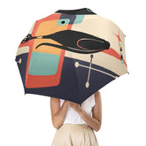 Kate McEnroe New York Atomic Kitschy Cat Retro Semi - Automatic Foldable UmbrellaUmbrellasD2842154