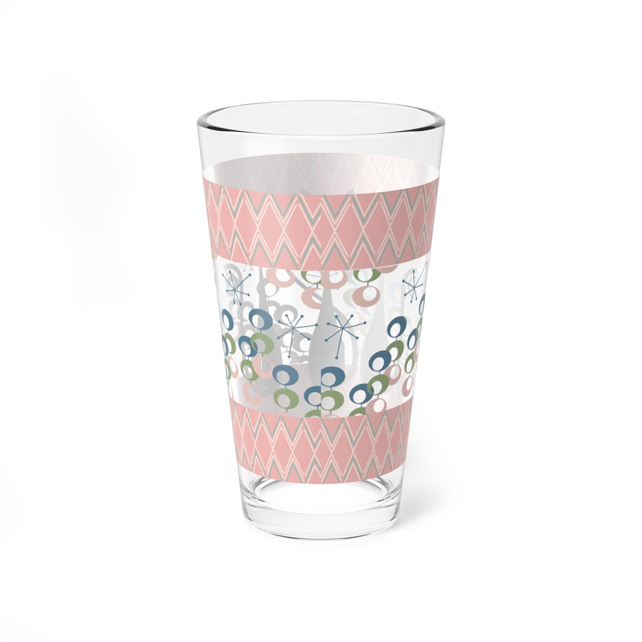 Kate McEnroe New York Atomic Kitschy Cat Trio Pint Glass, Retro Mid Century Modern Drinkware, Vintage Style BarwarePint Glasses27157435526004708384