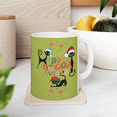 Kate McEnroe New York Atomic Kitschy Christmas Cats Mug - Mid Century Modern Starburst Boho Holiday Drinkware - Hot Cocoa VibesMugs29775003130618473958