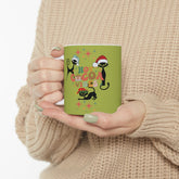 Kate McEnroe New York Atomic Kitschy Christmas Cats Mug - Mid Century Modern Starburst Boho Holiday Drinkware - Hot Cocoa VibesMugs29775003130618473958