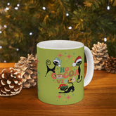 Kate McEnroe New York Atomic Kitschy Christmas Cats Mug - Mid Century Modern Starburst Boho Holiday Drinkware - Hot Cocoa VibesMugs29775003130618473958