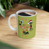 Kate McEnroe New York Atomic Kitschy Christmas Cats Mug - Mid Century Modern Starburst Boho Holiday Drinkware - Hot Cocoa VibesMugs29775003130618473958