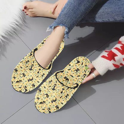 interestprint Atomic Kitties Mid Mod Geometric Bedroom Slippers - 581623 Cotton Slippers