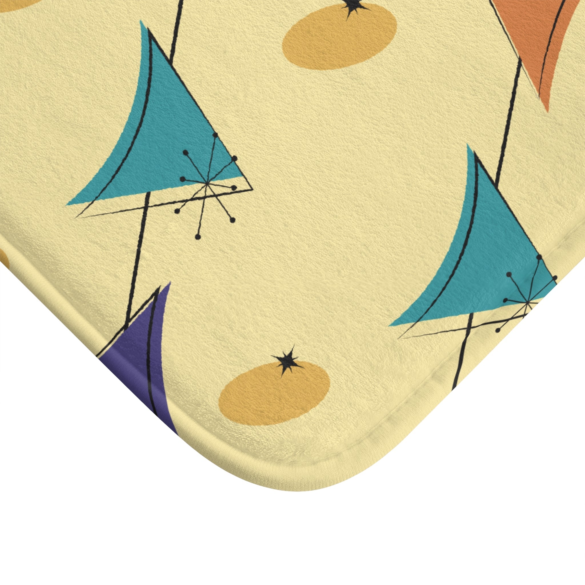 Kate McEnroe New York Atomic Mid Century Modern Bath Mat, Retro Geometric Triangle MCM Bathroom RugBath Mats21457468055804907789
