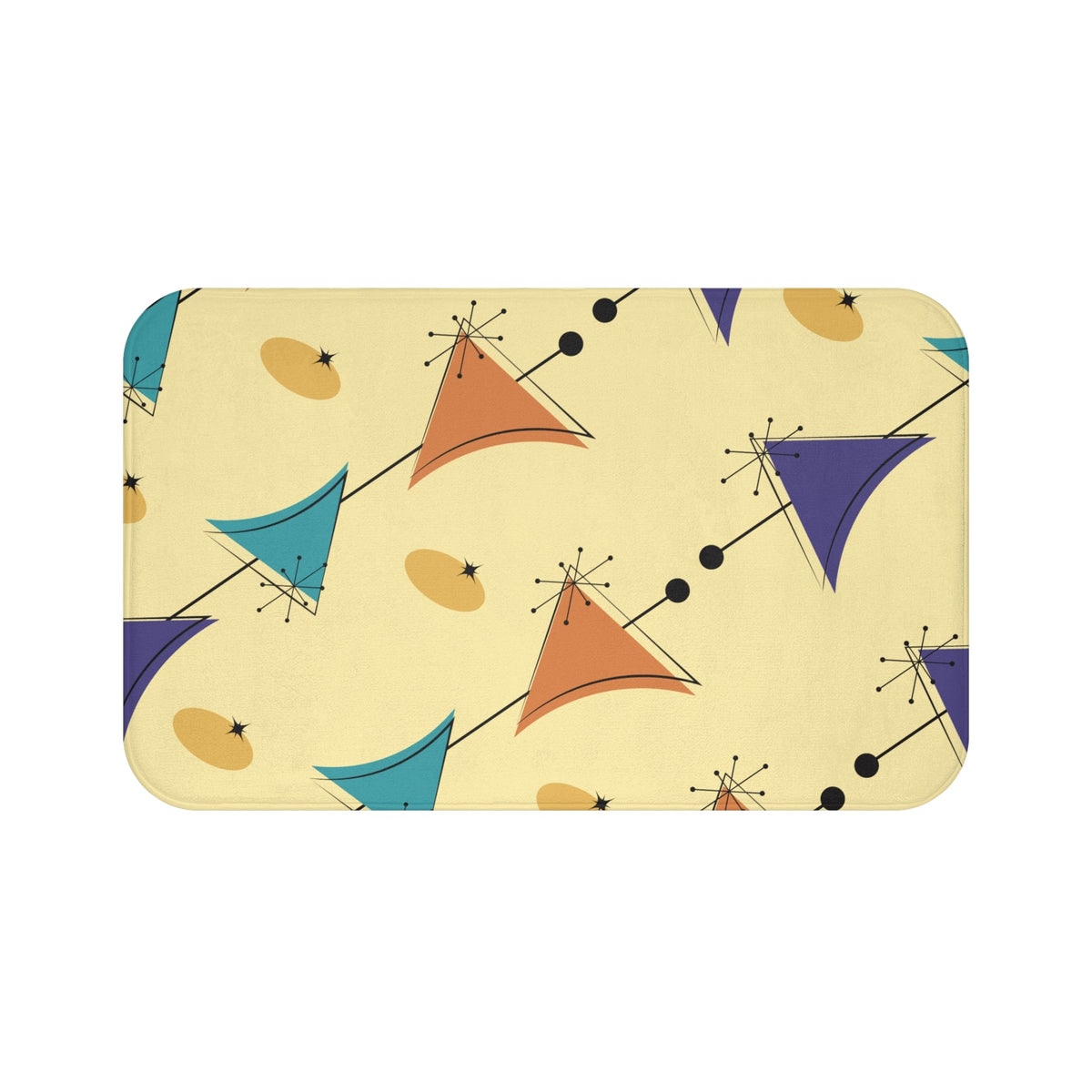 Kate McEnroe New York Atomic Mid Century Modern Bath Mat, Retro Geometric Triangle MCM Bathroom RugBath Mats21457468055804907789