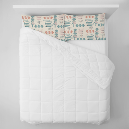 Kate McEnroe New York Atomic Mid Century Modern Pillowcase, Retro Geometric Pink Teal BeddingPillowcases1250