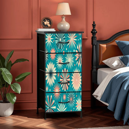 Kate McEnroe New York Atomic Mid Century Modern Teal Starburst DresserDressersLSbdFYv0nK