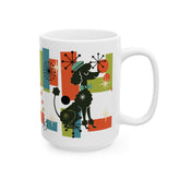 Kate McEnroe New York Atomic Poodle Coffee Mug, Retro MCM Starburst Mid Century ModernMugs10036245343245797338