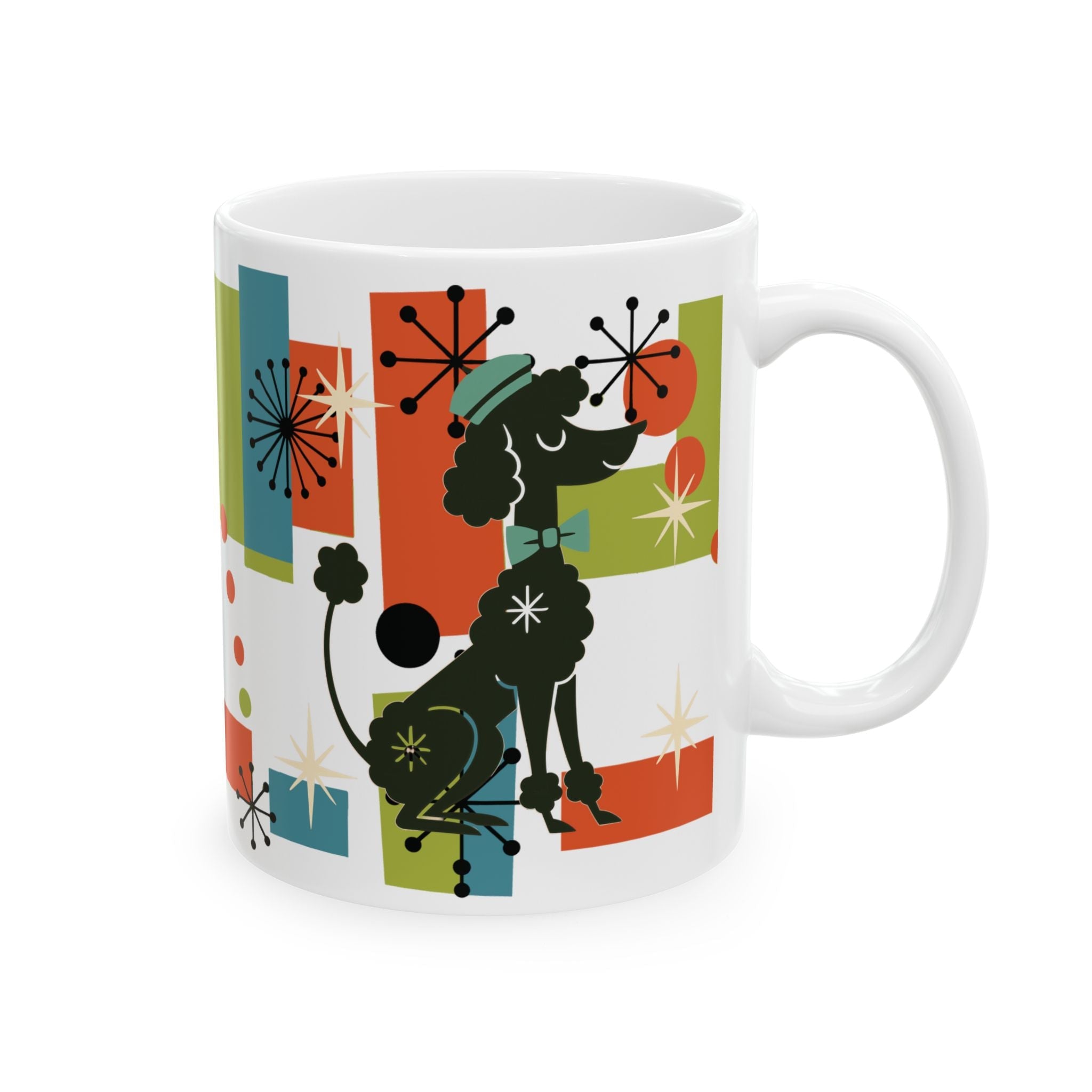 Kate McEnroe New York Atomic Poodle Coffee Mug, Retro MCM Starburst Mid Century ModernMugs28900786853722092421