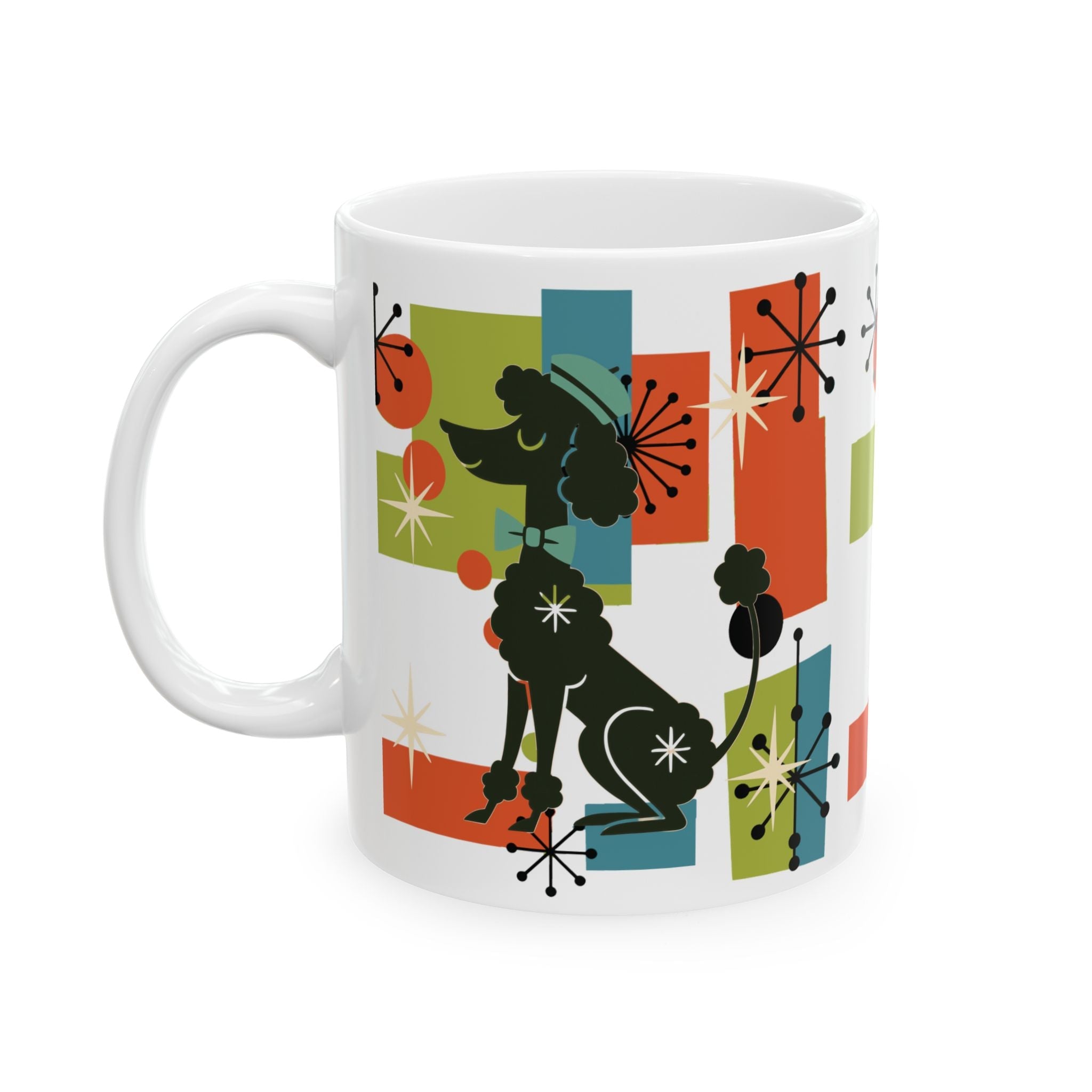 Kate McEnroe New York Atomic Poodle Coffee Mug, Retro MCM Starburst Mid Century ModernMugs28900786853722092421