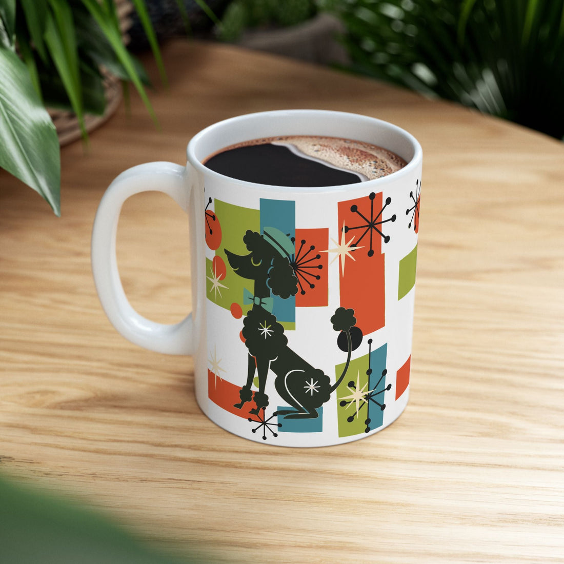 Kate McEnroe New York Atomic Poodle Coffee Mug, Retro MCM Starburst Mid Century ModernMugs28900786853722092421