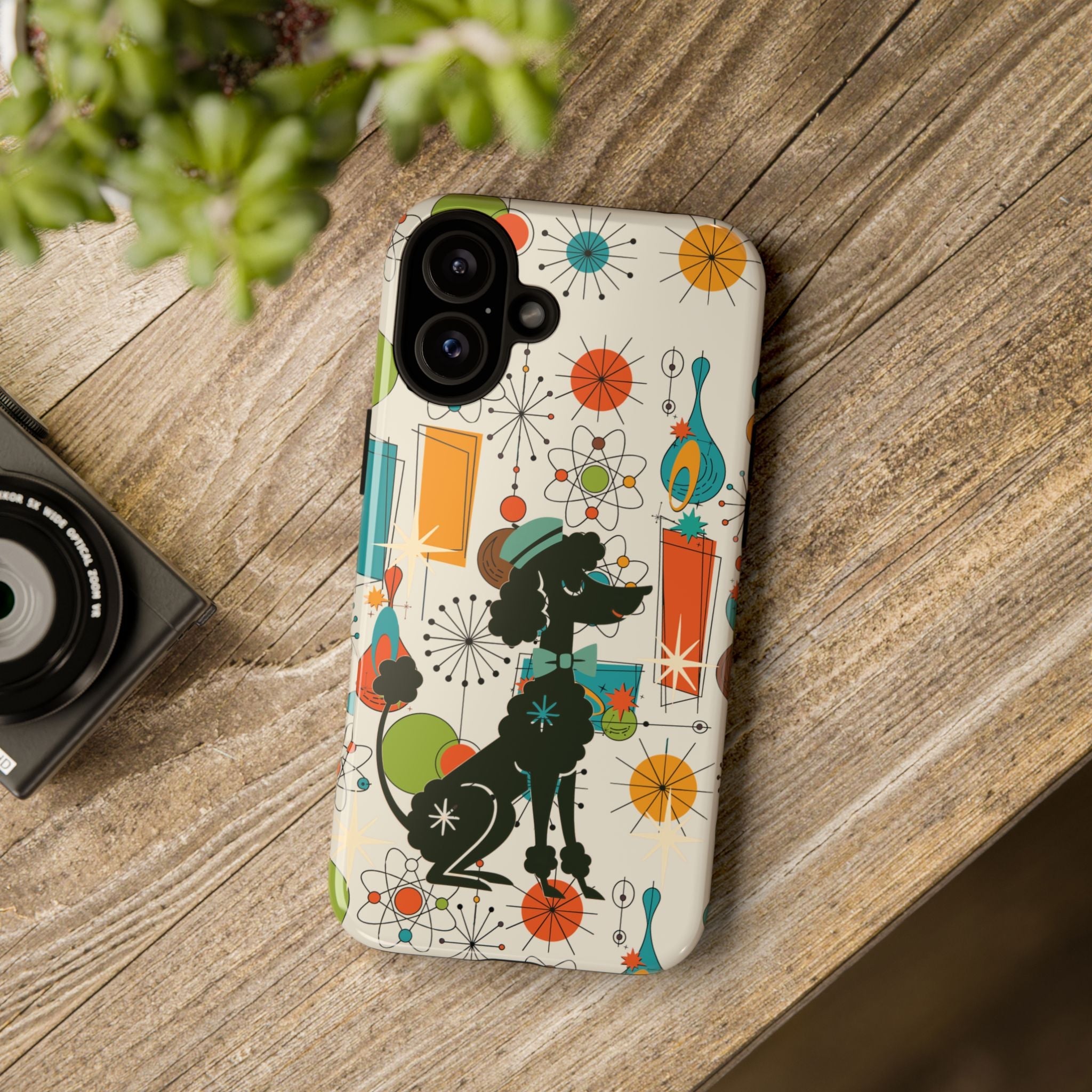 Kate McEnroe New York Atomic Poodle Mid Century Modern iPhone Case, Retro Starburst Mod CoverPhone Cases16211095963777068336