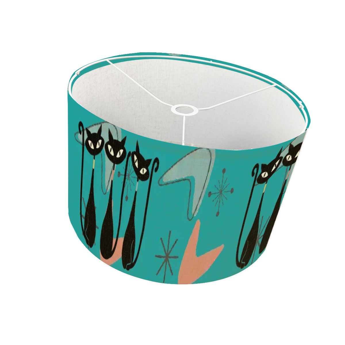 Kate McEnroe New York Atomic Sexton Cat 50s Mid Century Modern Drum Lamp ShadeLamp ShadesCyP2sPRpQx