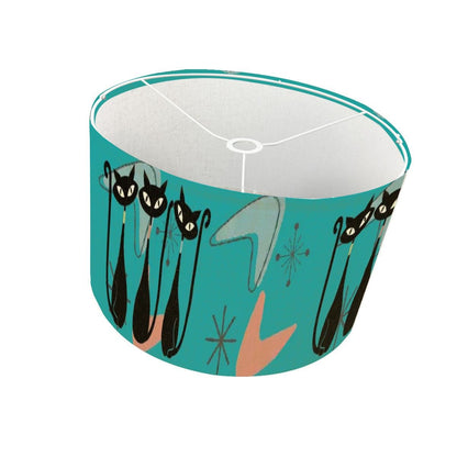 Kate McEnroe New York Atomic Sexton Cat 50s Mid Century Modern Drum Lamp ShadeLamp ShadesCyP2sPRpQx