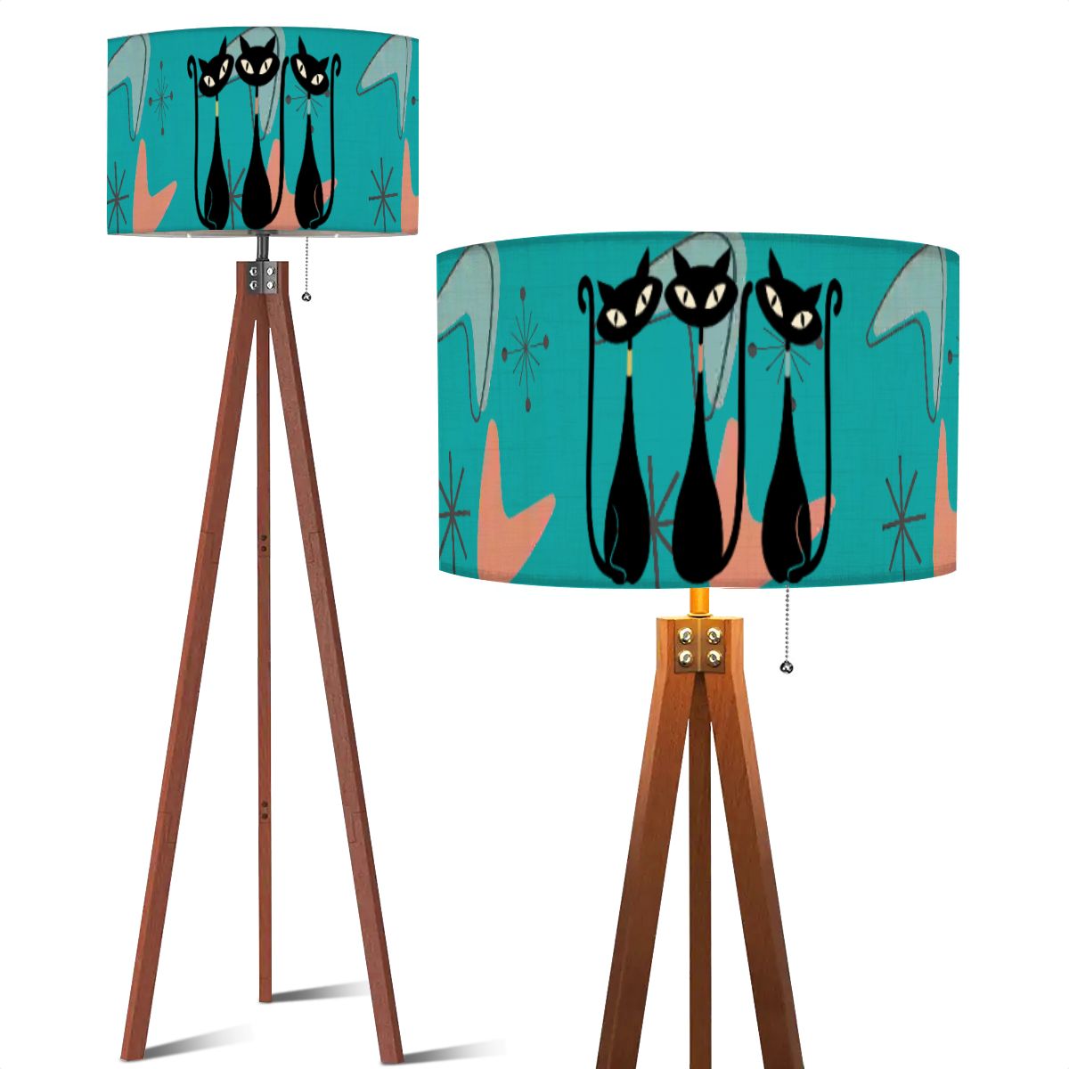 Kate McEnroe New York Atomic Sexton Cat 50s Mid Century Modern Tripod Floor LampTripod Floor LampsGVVzFurQ09