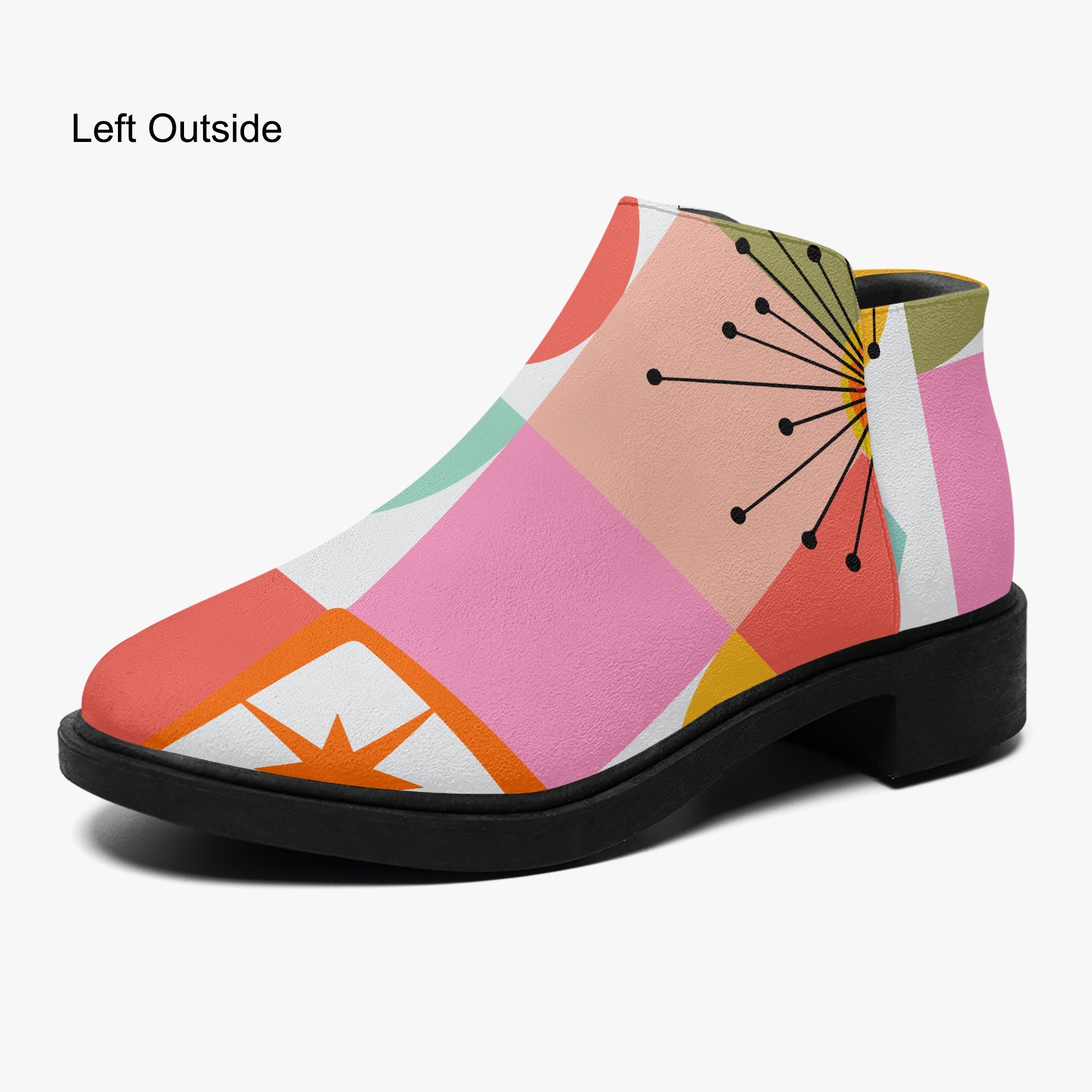 Kate McEnroe New York Atomic Starburst Ankle Boots, Mid Century Modern MCM Women&