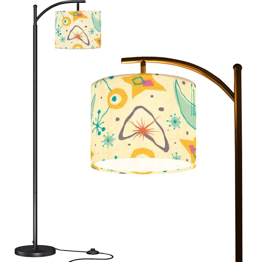 Kate McEnroe New York Atomic Starburst Arc Floor Lamp, Mid Century Modern Boomerang, Sputnik Living Room Eames Era Reading LightFloor LampsUowgcMfIgO
