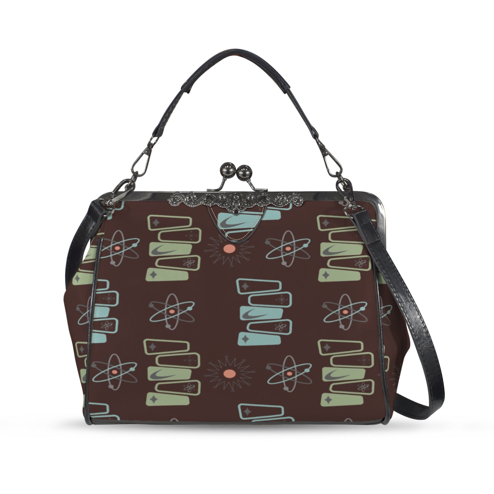 Kate McEnroe New York Atomic Starburst Boomerang Kisslock Purse, Mid Century Modern HandbagCrossbody BagsD3187088