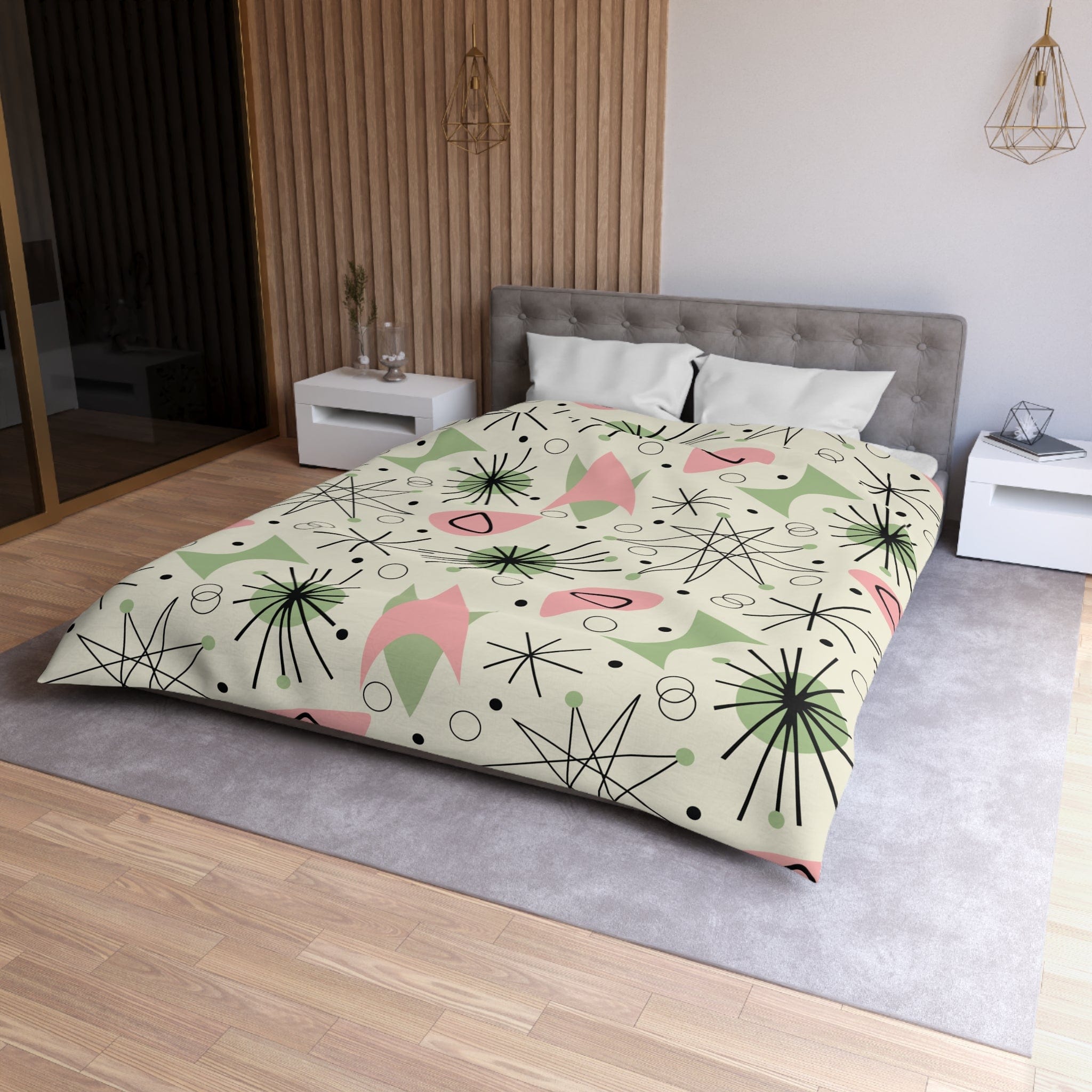 Kate McEnroe New York Atomic Starburst Duvet Cover - Vintage Retro Franciscan Inspired Mid Century Bedding - KM13839923Duvet Covers14888158938634146754